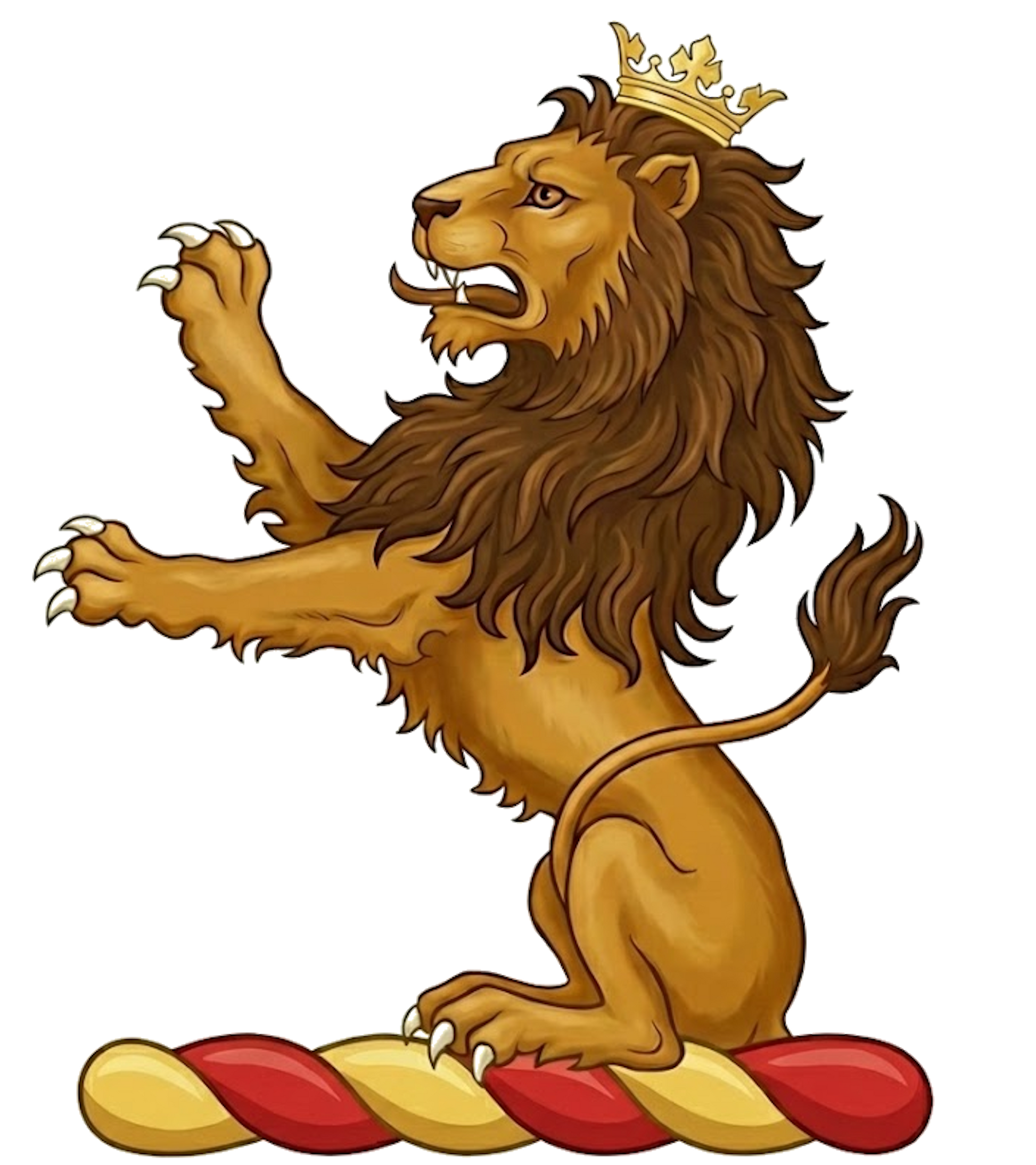 Lion Sejant Rampant digital download: Includes Color PNG, B&W PNG, and SVG vector files