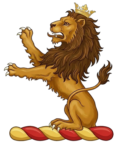 Lion Sejant Rampant digital download: Includes Color PNG, B&W PNG, and SVG vector files