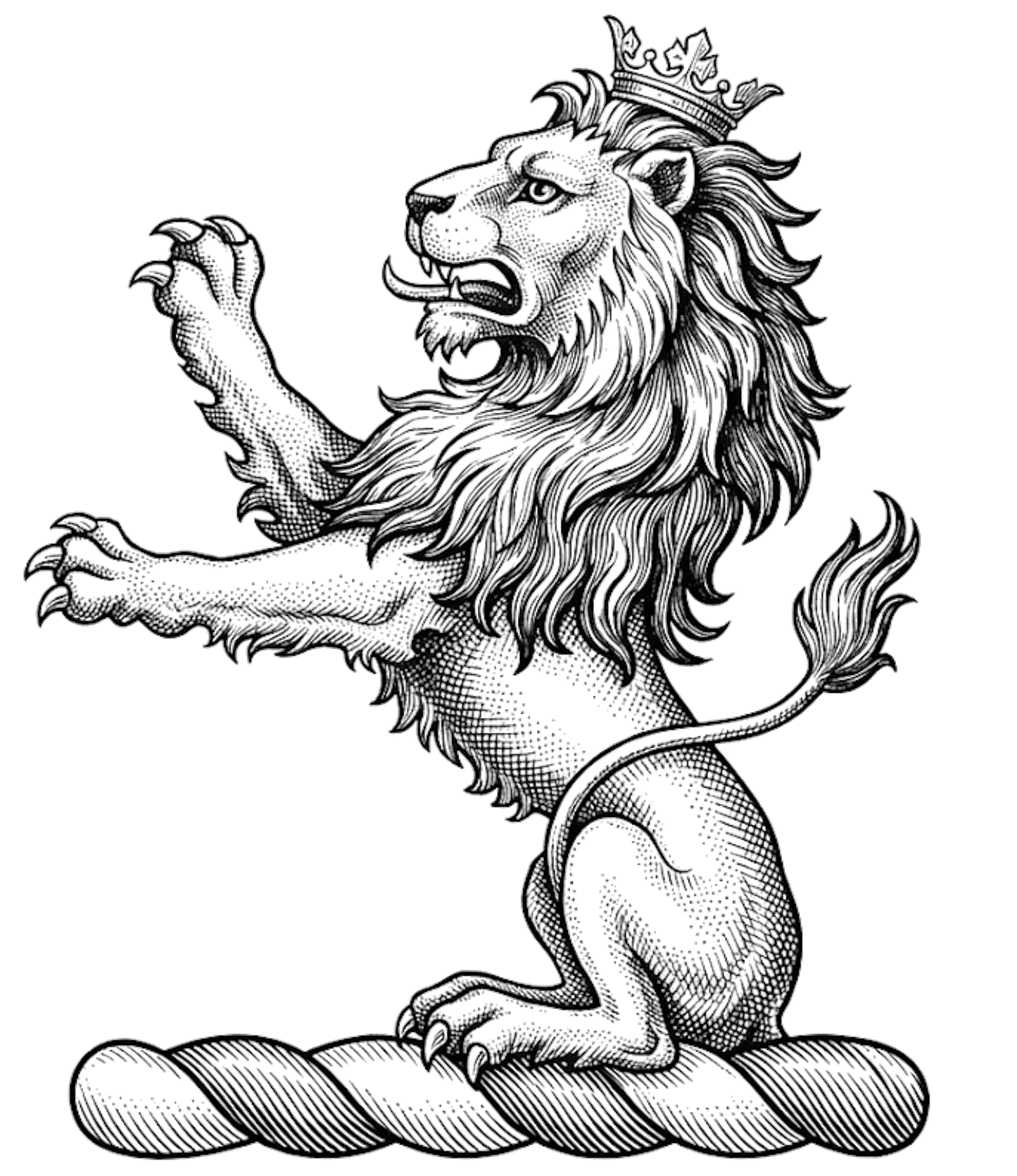 Lion Sejant Rampant digital download: Includes Color PNG, B&W PNG, and SVG vector files