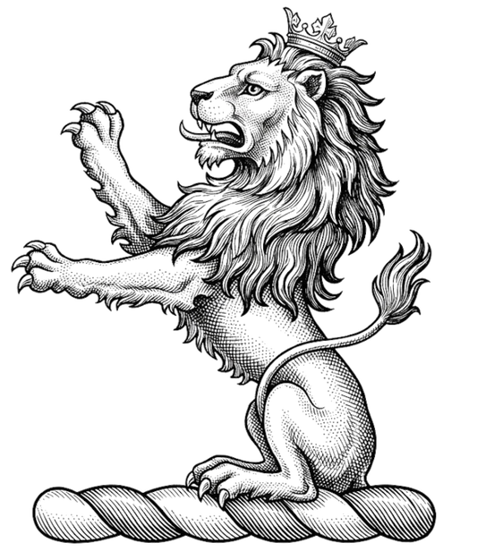 Lion Sejant Rampant digital download: Includes Color PNG, B&W PNG, and SVG vector files