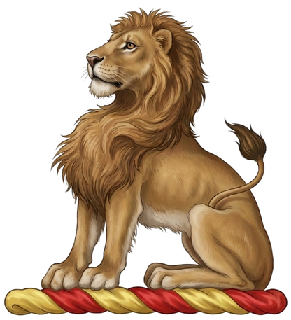 A Lion Sejant digital download: Includes Color PNG, B&W PNG, and SVG vector files