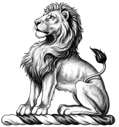 A Lion Sejant digital download: Includes Color PNG, B&W PNG, and SVG vector files