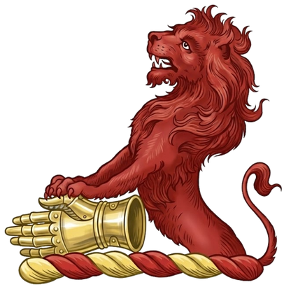 A demi-lion gules, resting his paws on a gauntlet or digital download: Includes Color PNG, B&W PNG, and SVG vector files