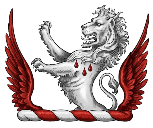Demi-Lion Rampant Between Two Wings digital download: Includes Color PNG, B&W PNG, and SVG vector files