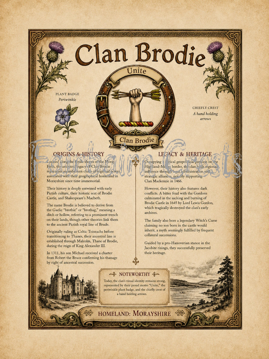 Scottish Clan Brodie Heritage Poster - Instant Digital Download