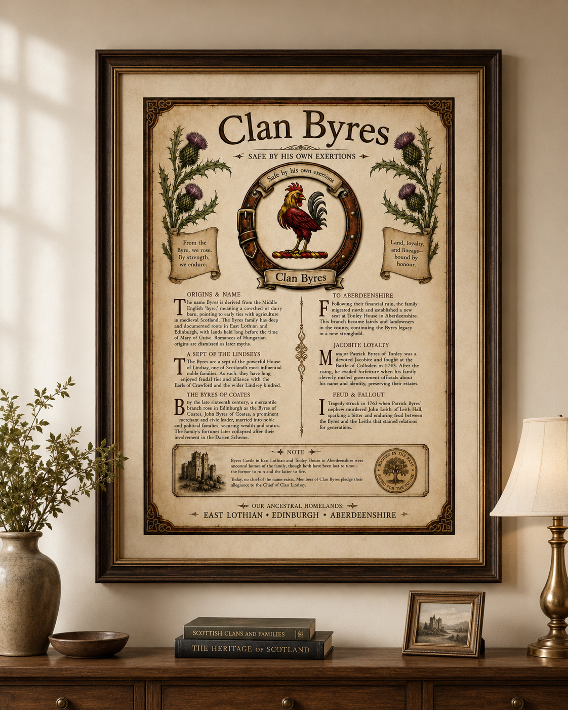 Scottish Clan Byres Heritage Poster - Instant Digital Download