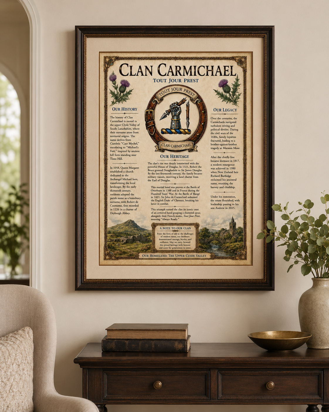 Scottish Clan Carmichael Heritage Poster - Instant Digital Download