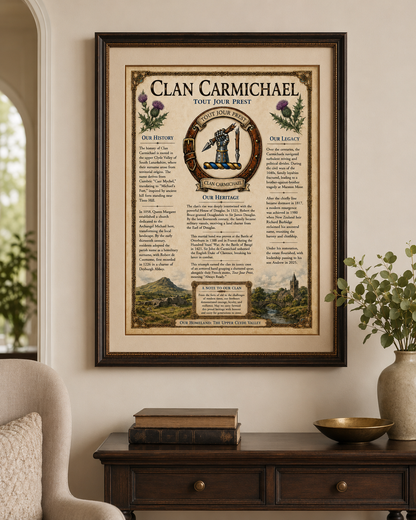 Scottish Clan Carmichael Heritage Poster - Instant Digital Download