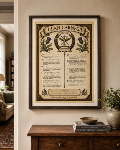 Scottish Clan Carnegie Heritage Poster - Instant Digital Download