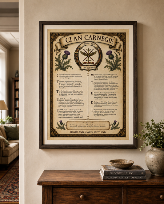 Scottish Clan Carnegie Heritage Poster - Instant Digital Download