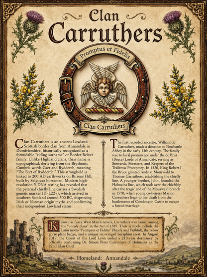 Scottish Clan Carruthers Heritage Poster - Instant Digital Download