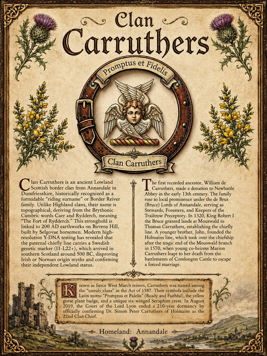 Scottish Clan Carruthers Heritage Poster - Instant Digital Download