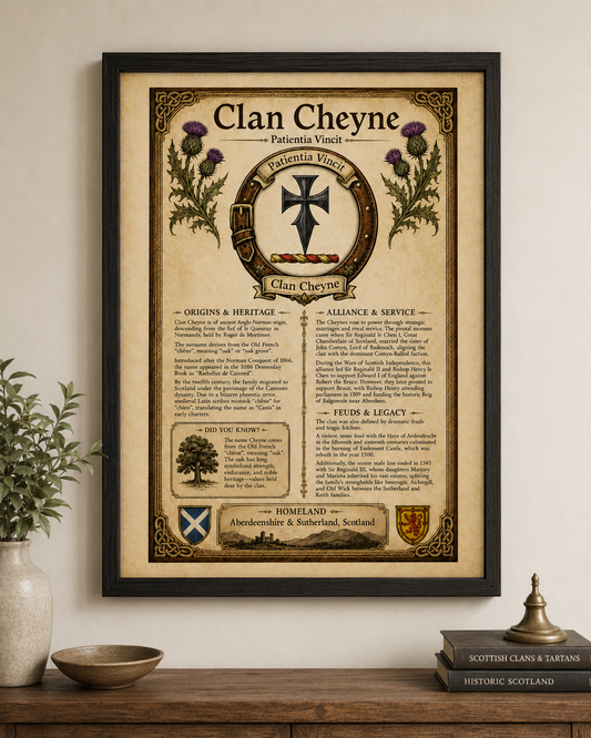 Scottish Clan Cheyne Heritage Poster - Instant Digital Download