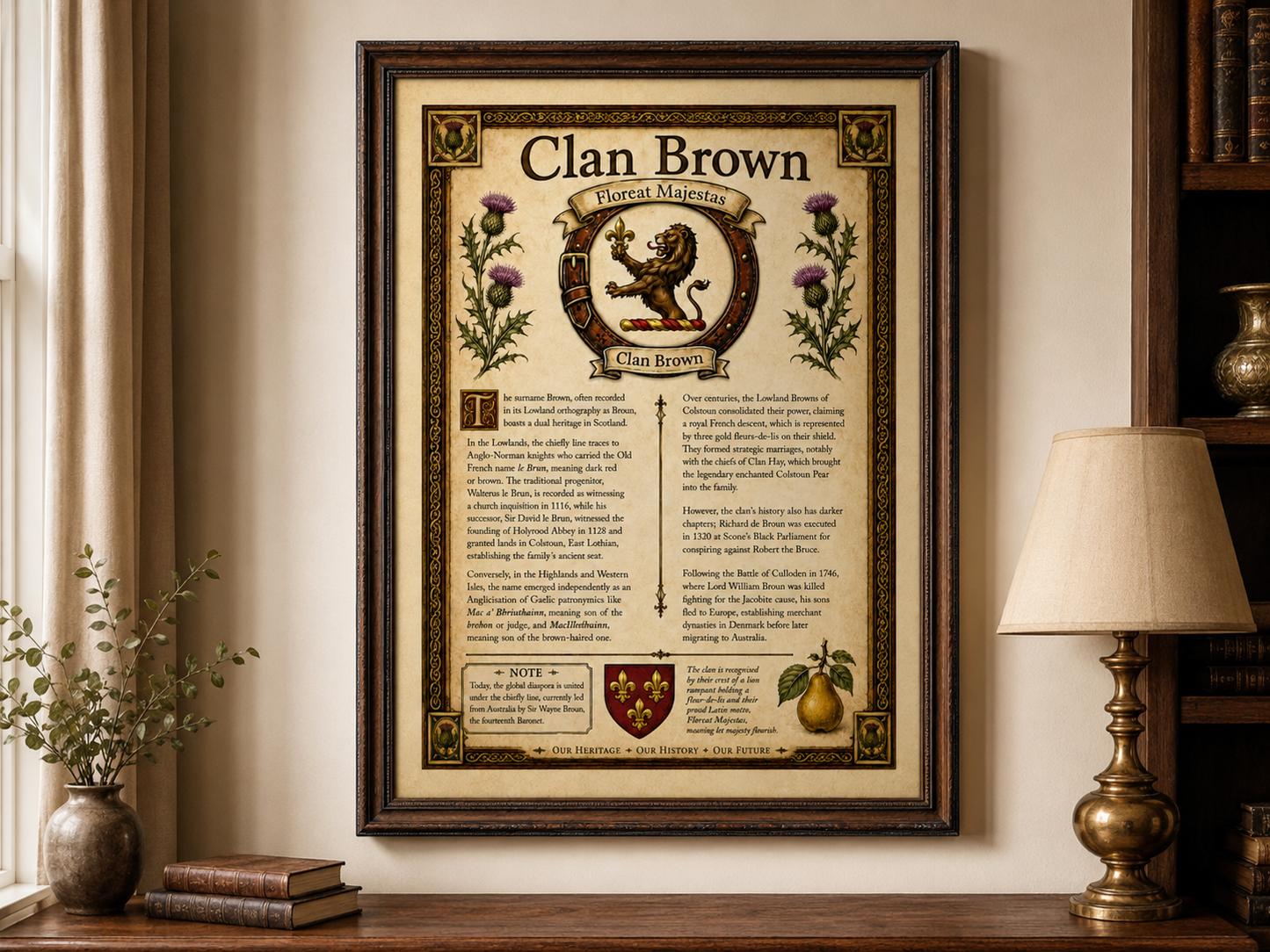 Scottish Clan Brown Heritage Poster - Instant Digital Download