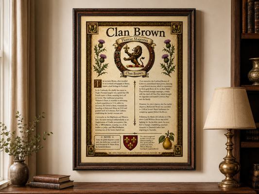 Scottish Clan Brown Heritage Poster - Instant Digital Download
