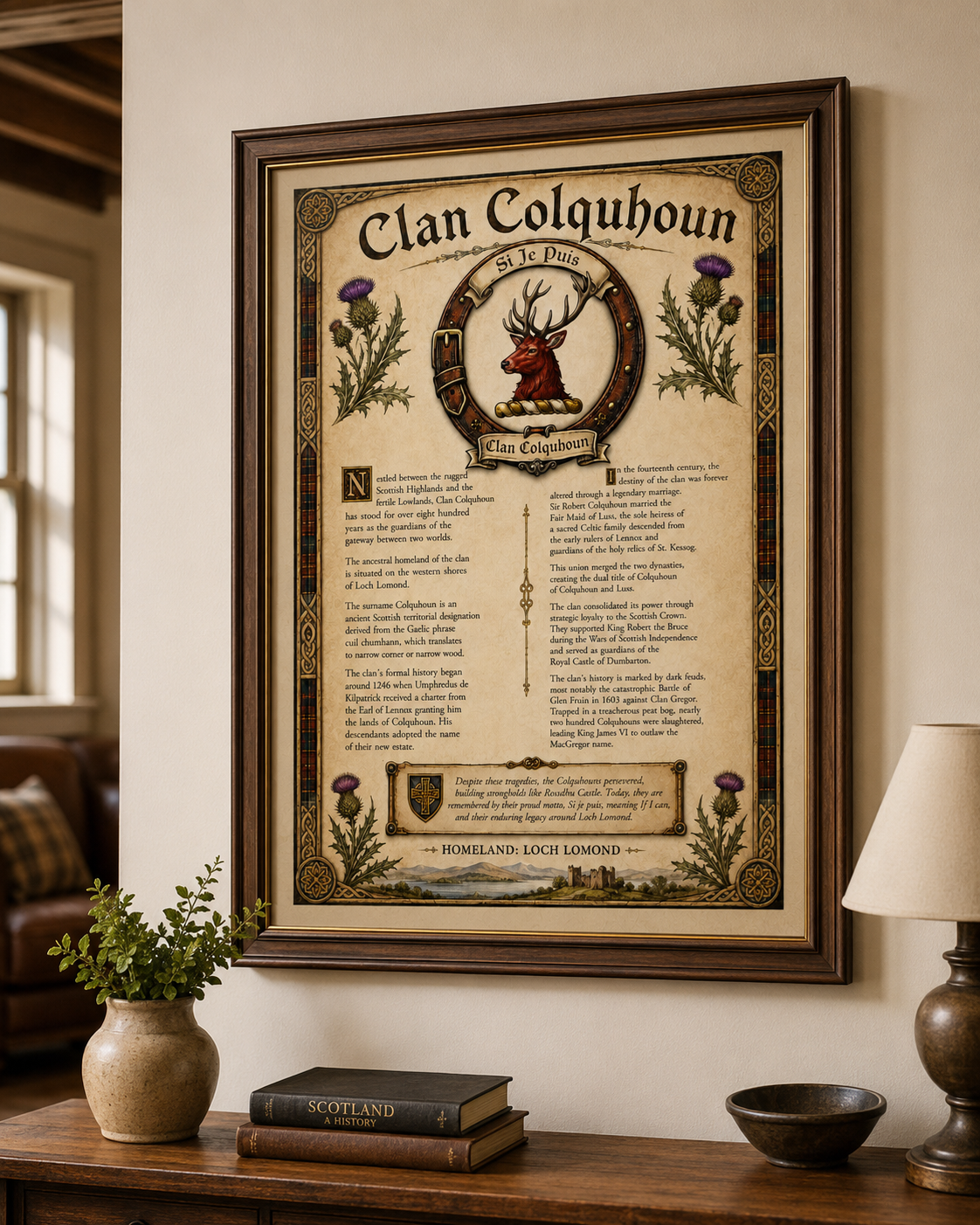 Scottish Clan Colquhoun Heritage Poster - Instant Digital Download