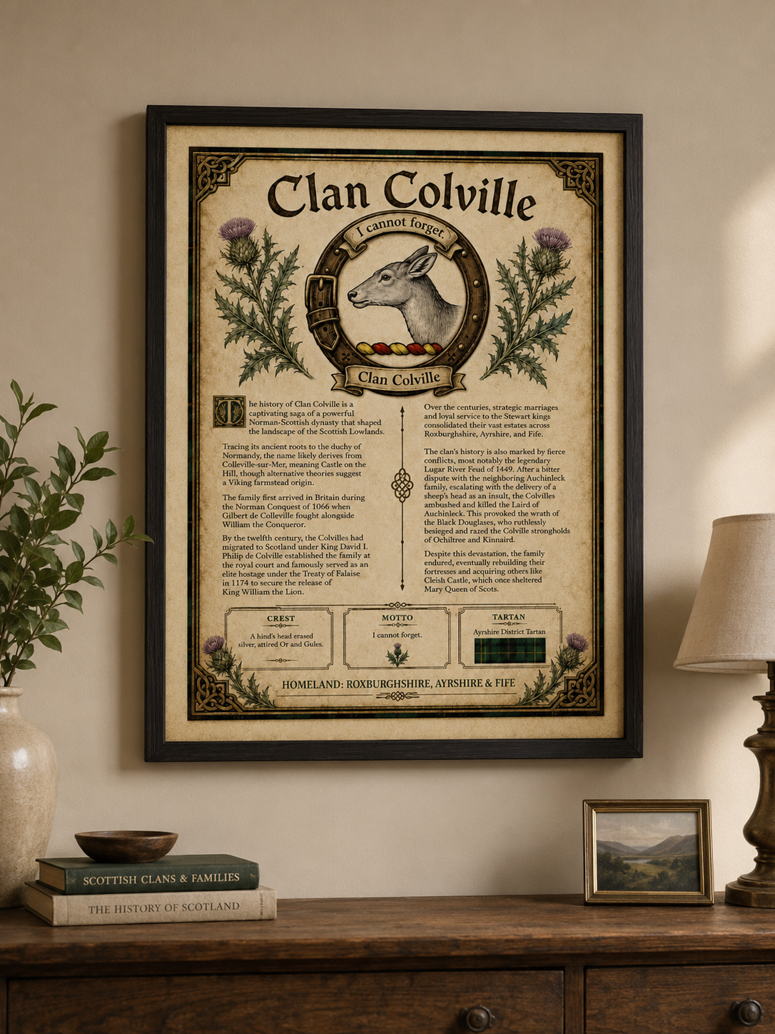 Scottish Clan Colville Heritage Poster - Instant Digital Download