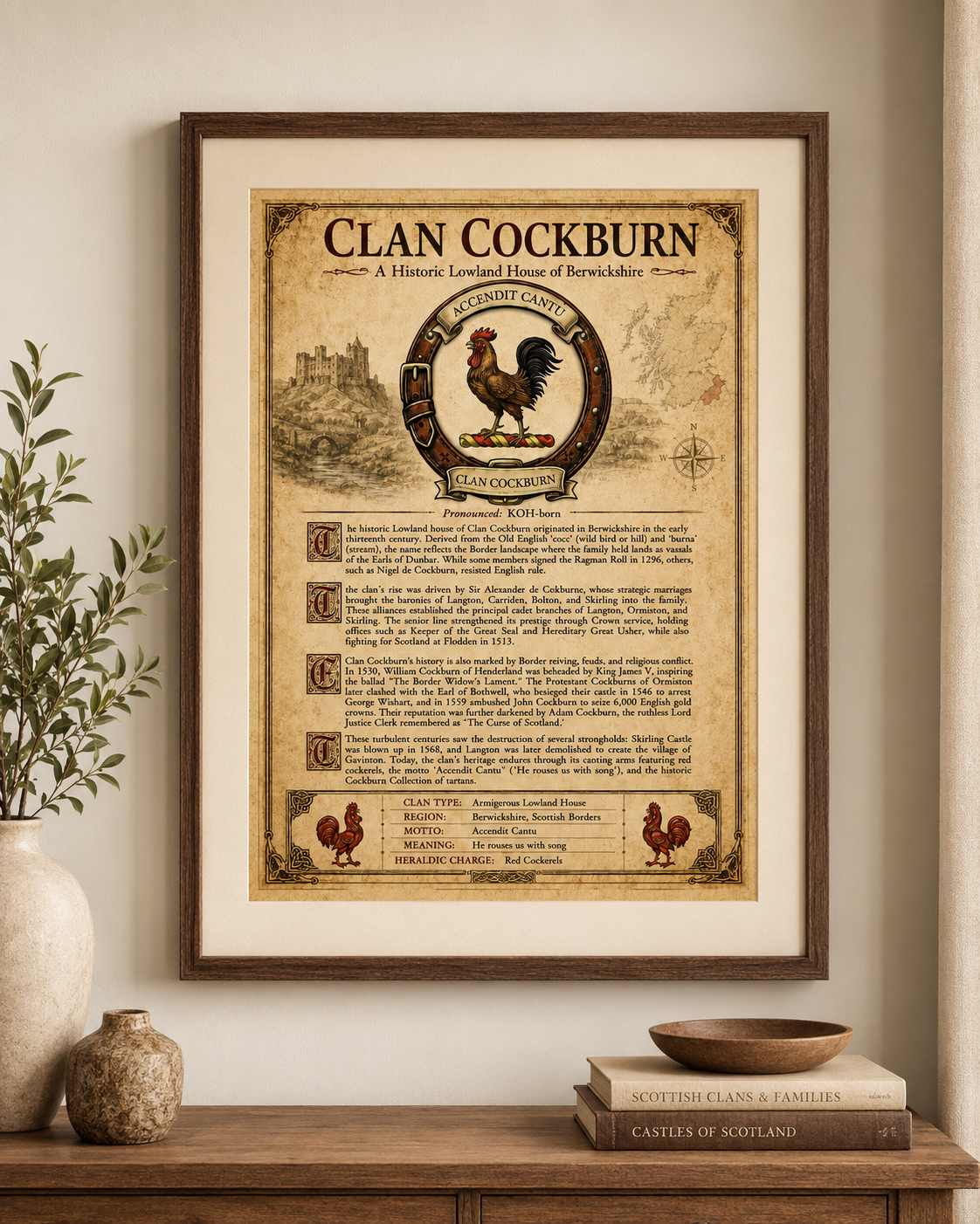 Scottish Clan Cockburn Heritage Poster - Instant Digital Download
