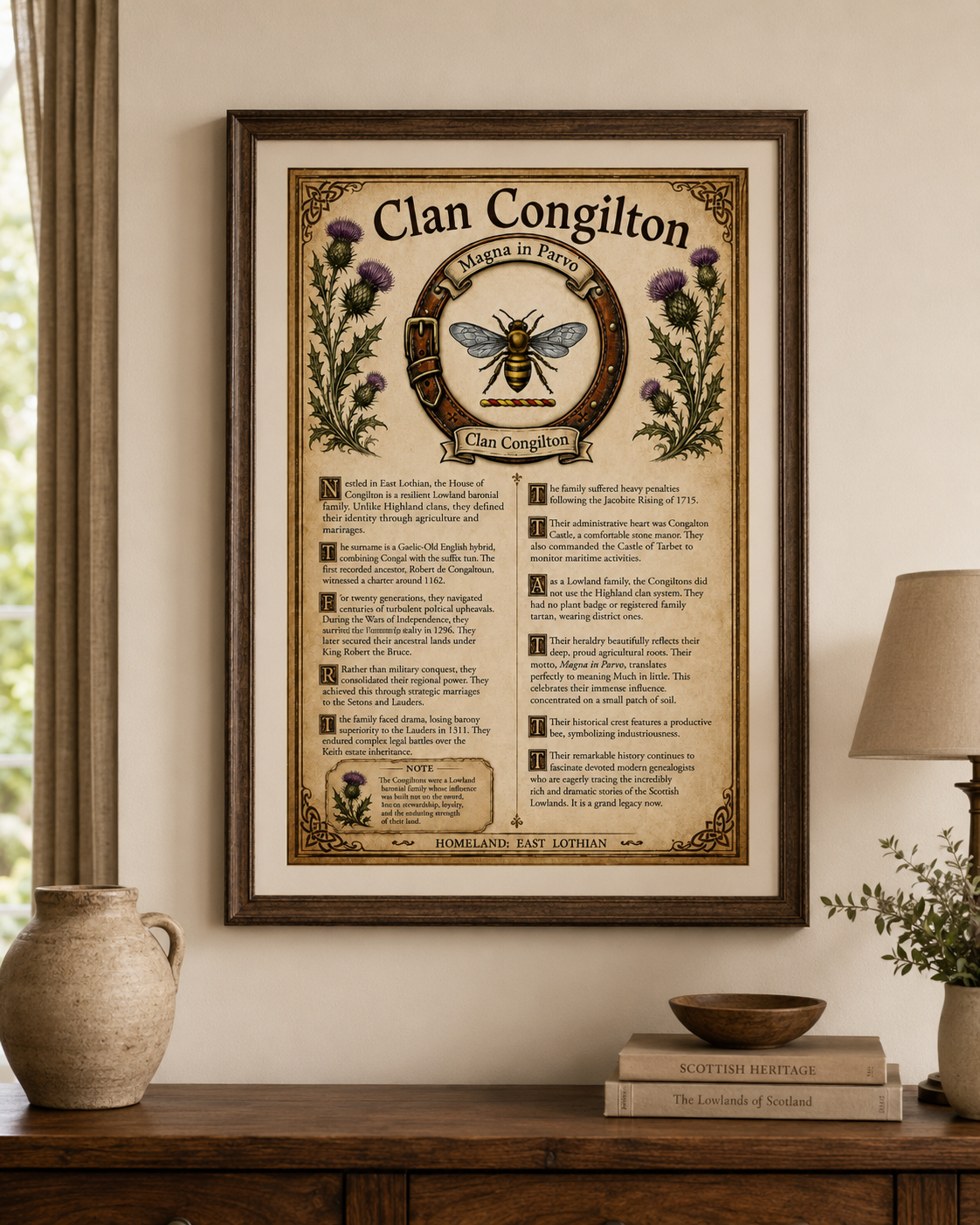 Scottish Clan Congilton Heritage Poster - Instant Digital Download