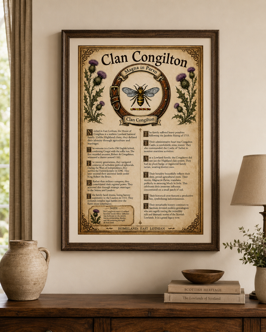 Scottish Clan Congilton Heritage Poster - Instant Digital Download