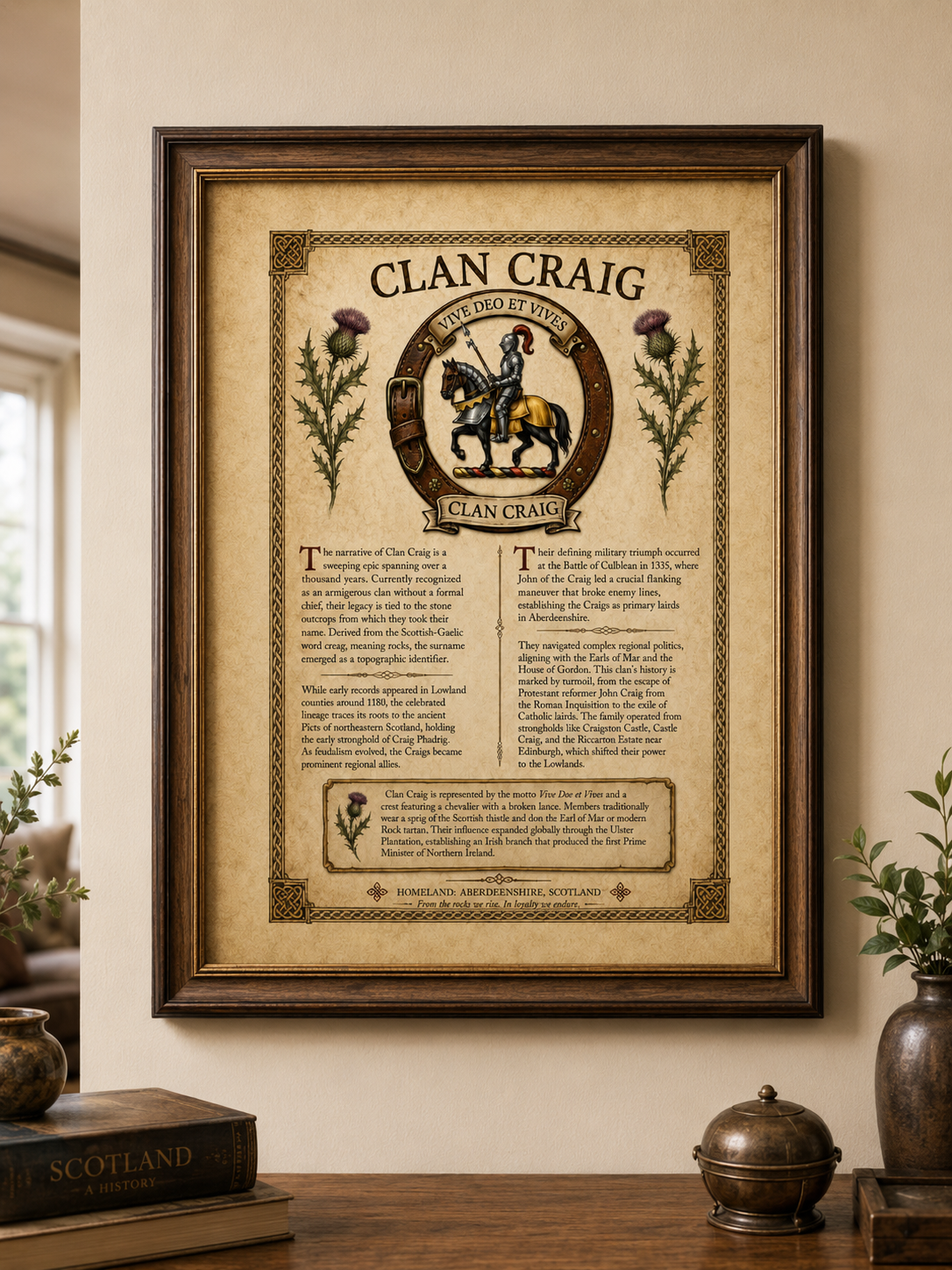 Scottish Clan Craig Heritage Poster - Instant Digital Download