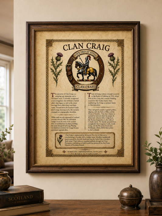 Scottish Clan Craig Heritage Poster - Instant Digital Download