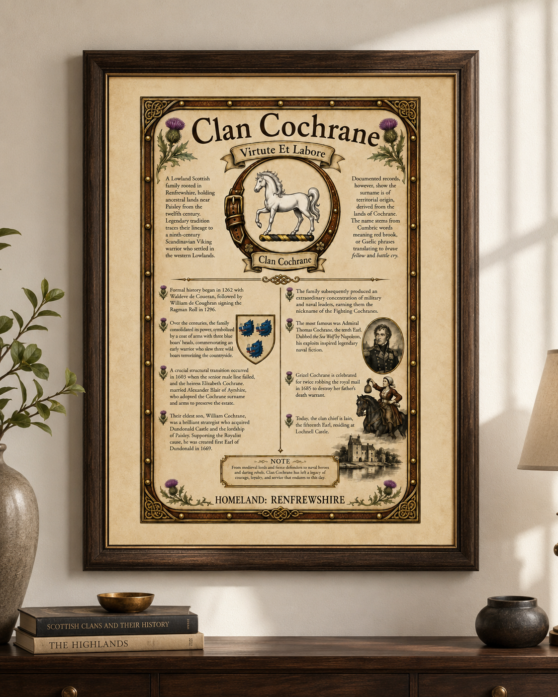 Scottish Clan Cochrane Heritage Poster - Instant Digital Download