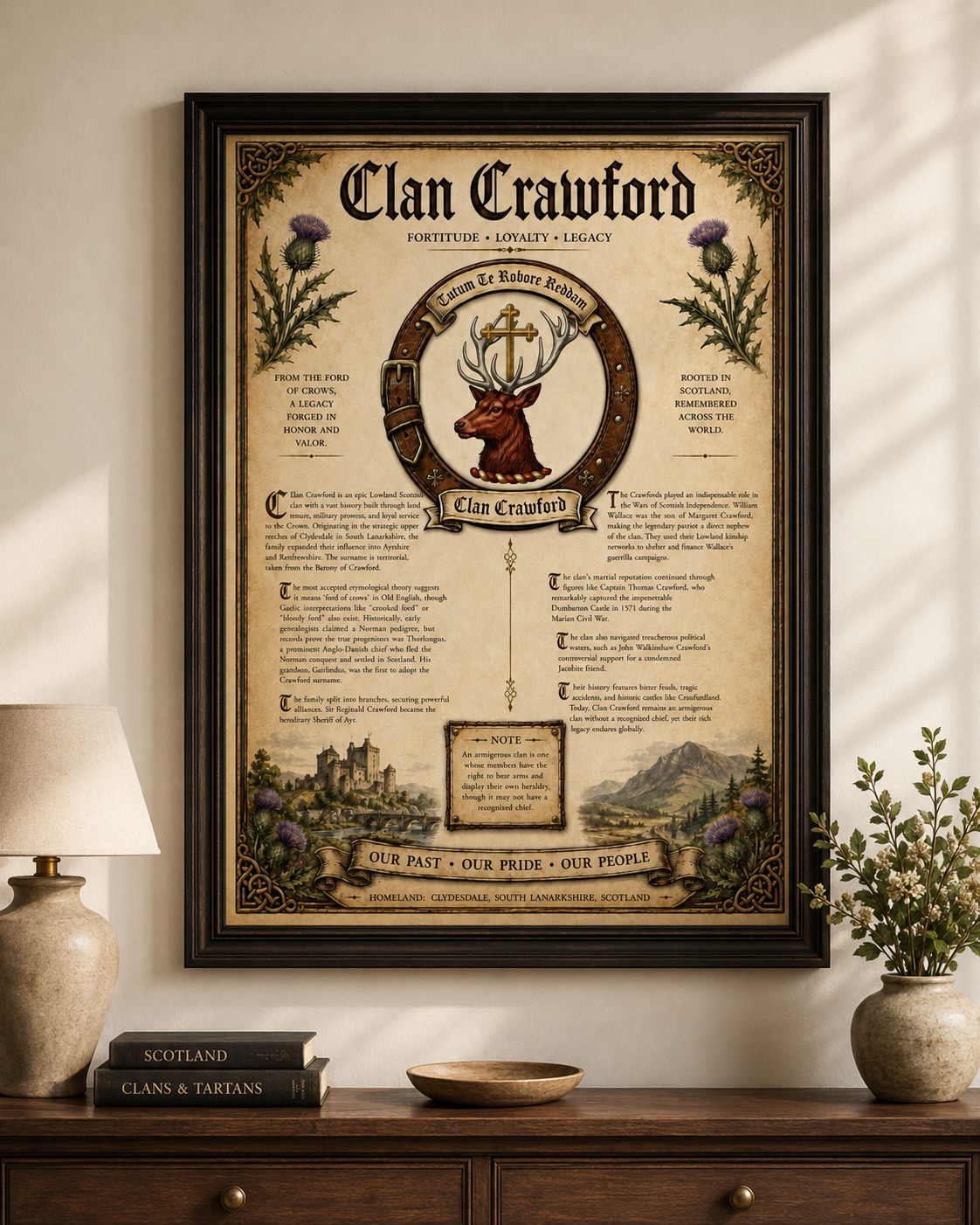 Scottish Clan Crawford Heritage Poster - Instant Digital Download