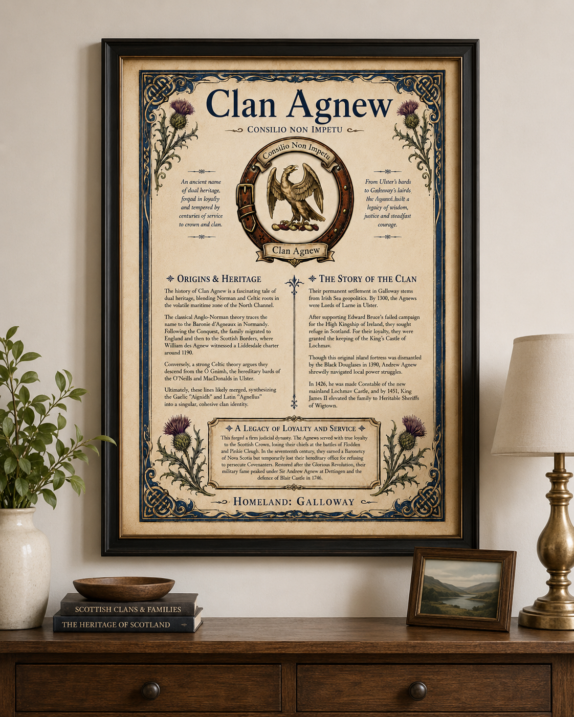 Scottish Clan Agnew Heritage Poster - Instant Digital Download digital download: Includes Color PNG, B&W PNG, and SVG vector files