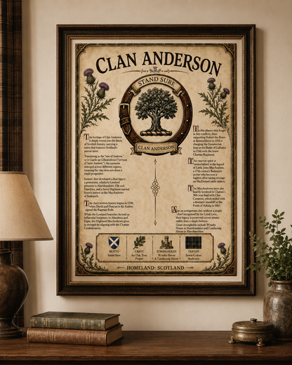 Scottish Clan Anderson Heritage Poster - Instant Digital Download