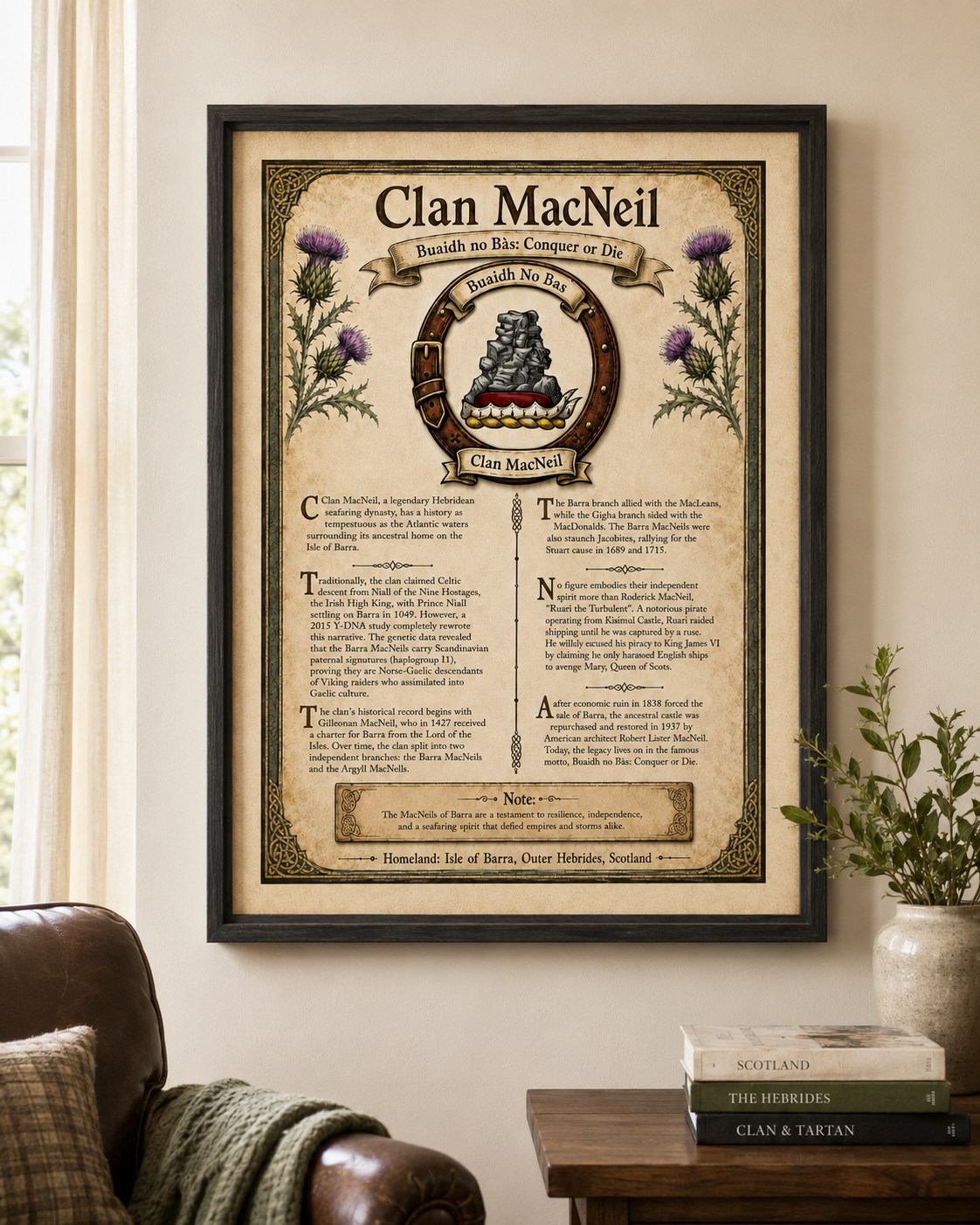 Scottish Clan MacNeil Heritage Poster - Instant Digital Download digital download: Includes Color PNG, B&W PNG, and SVG vector files