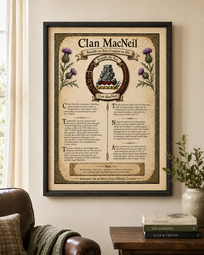 Scottish Clan MacNeil Heritage Poster - Instant Digital Download