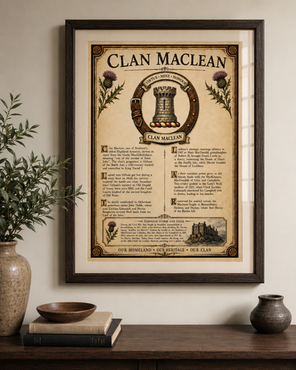 Scottish Clan MacLean Heritage Poster - Instant Digital Download