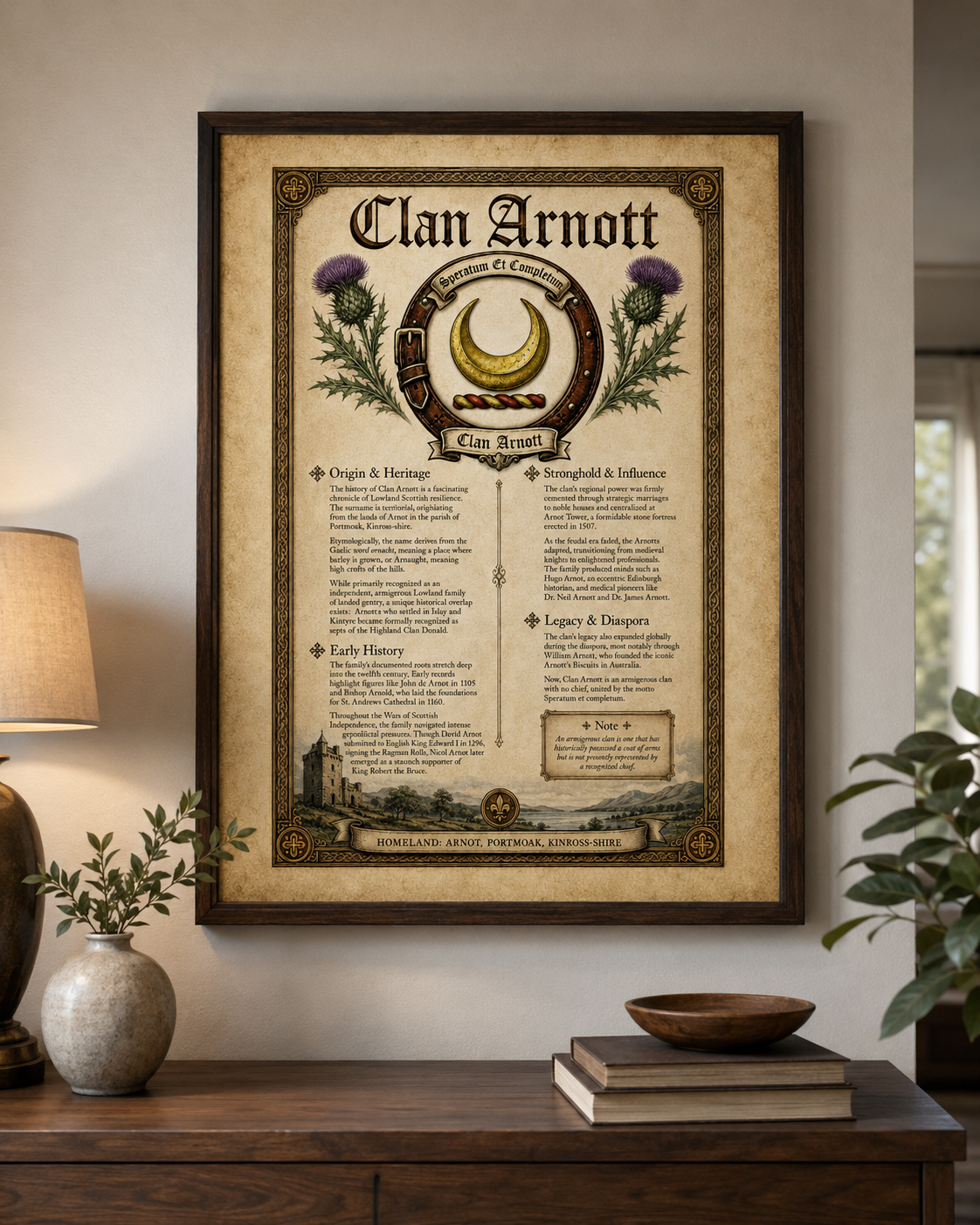 Scottish Clan Arnott Heritage Poster - Instant Digital Download digital download: Includes Color PNG, B&W PNG, and SVG vector files