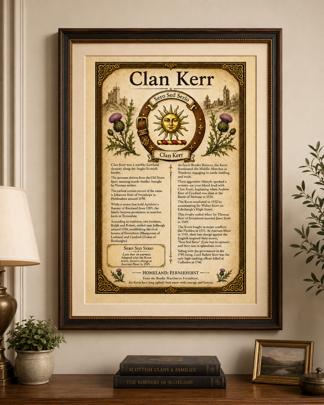 Scottish Clan Kerr Heritage Poster - Instant Digital Download digital download: Includes Color PNG, B&W PNG, and SVG vector files