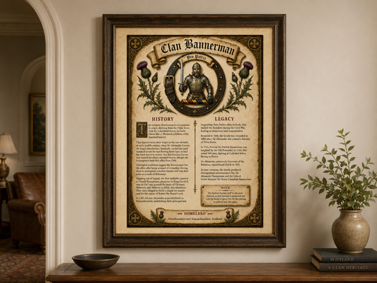 Scottish Clan Bannerman Heritage Poster - Instant Digital Download