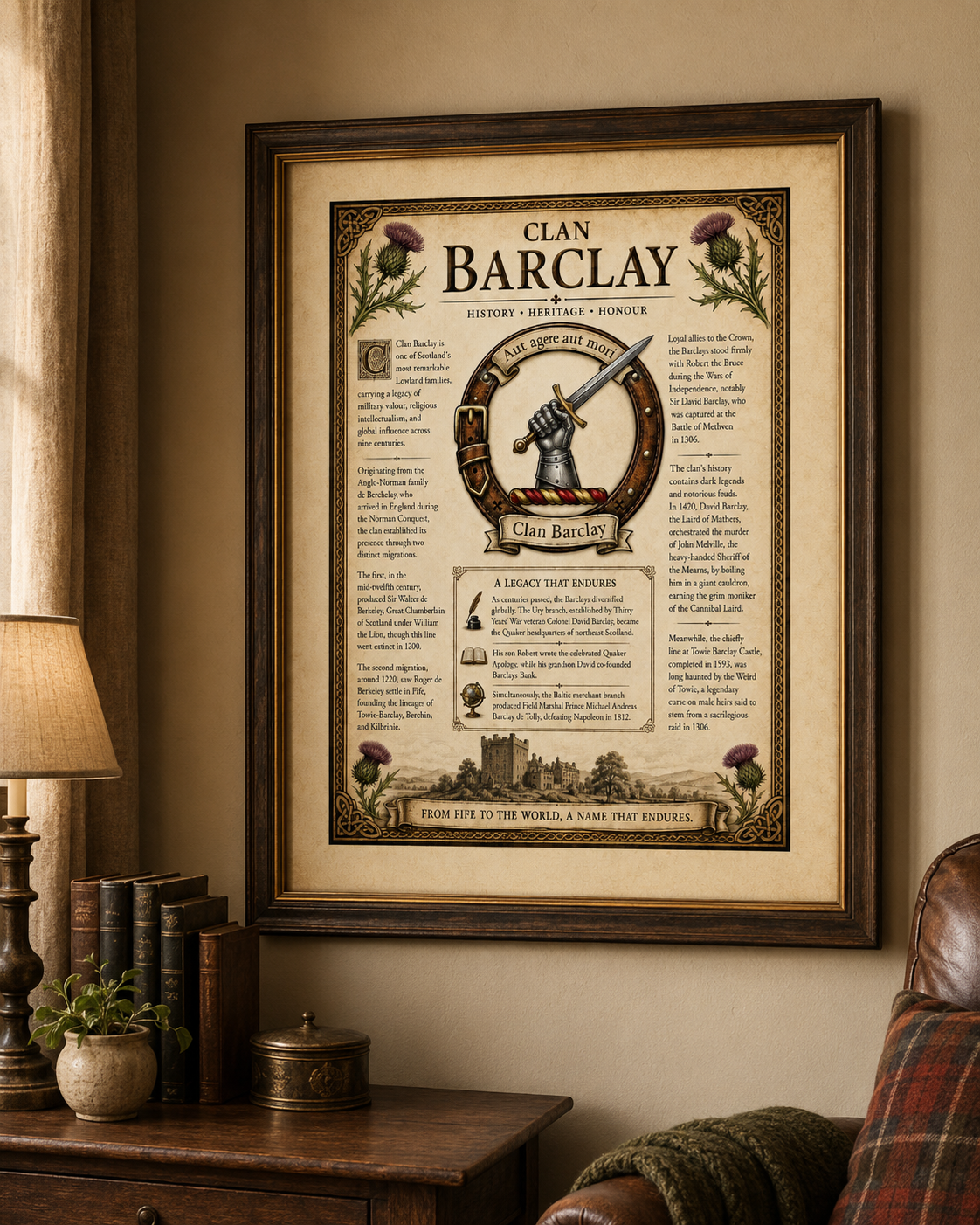 Scottish Clan Barclay Heritage Poster - Instant Digital Download digital download: Includes Color PNG, B&W PNG, and SVG vector files