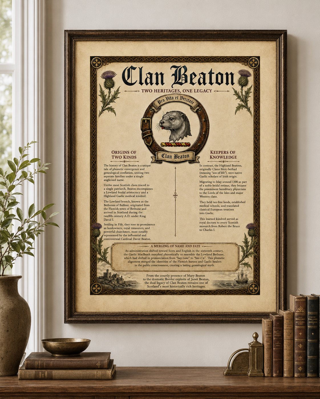 Scottish Clan Beaton Heritage Poster - Instant Digital Download digital download: Includes Color PNG, B&W PNG, and SVG vector files