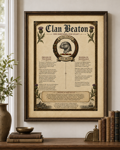 Scottish Clan Beaton Heritage Poster - Instant Digital Download digital download: Includes Color PNG, B&W PNG, and SVG vector files