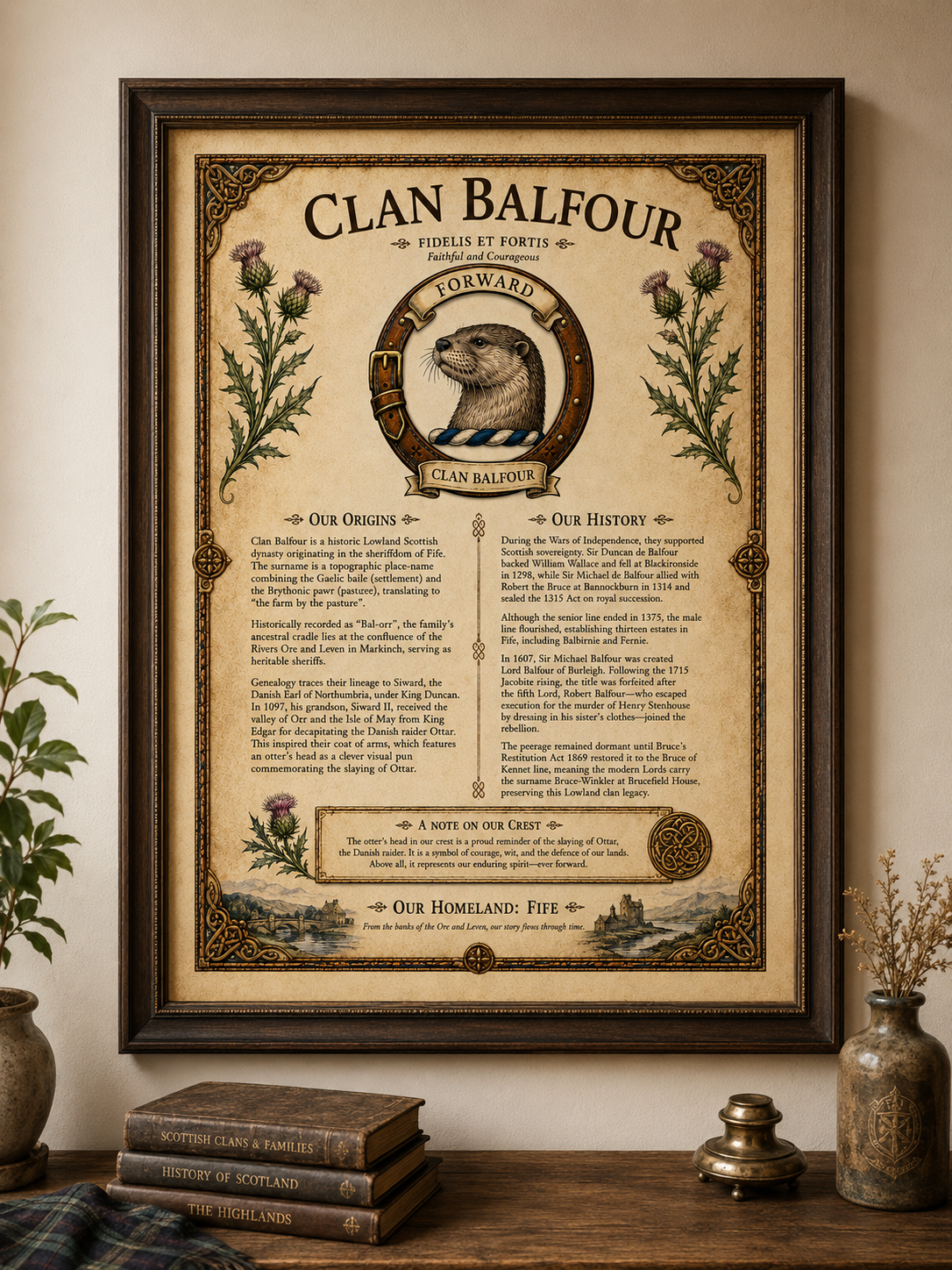 Scottish Clan Balfour Heritage Poster - Instant Digital Download digital download: Includes Color PNG, B&W PNG, and SVG vector files
