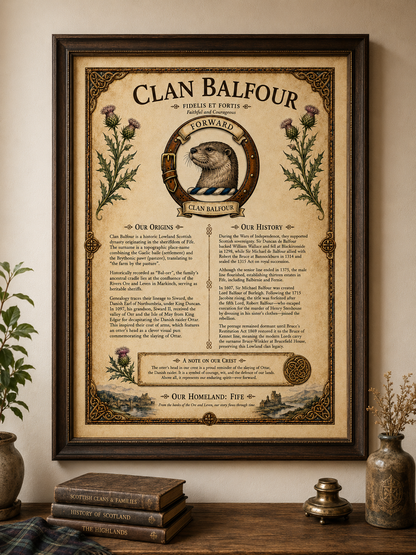 Scottish Clan Balfour Heritage Poster - Instant Digital Download