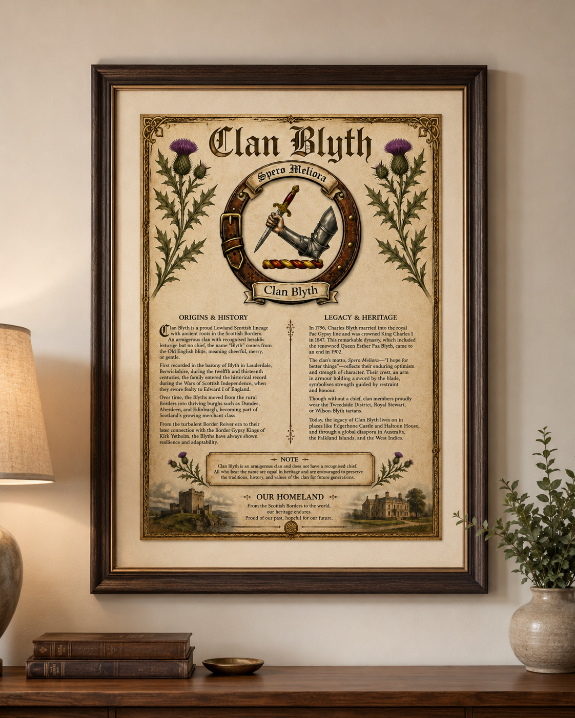 Scottish Clan Blyth Heritage Poster - Instant Digital Download digital download: Includes Color PNG, B&W PNG, and SVG vector files
