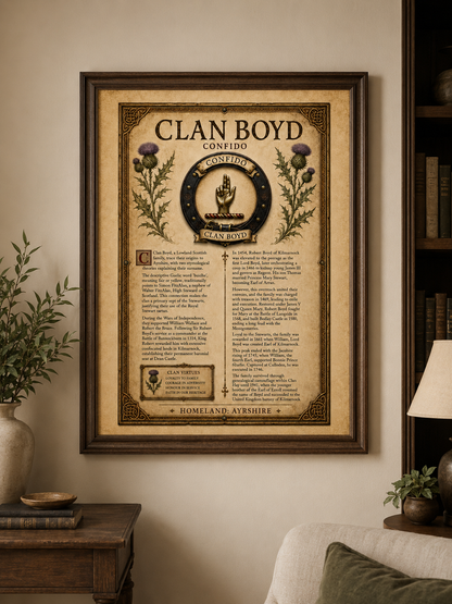 Scottish Clan Boyd Heritage Poster - Instant Digital Download