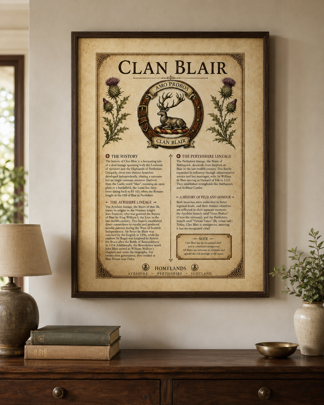 Scottish Clan Blair Heritage Poster - Instant Digital Download digital download: Includes Color PNG, B&W PNG, and SVG vector files