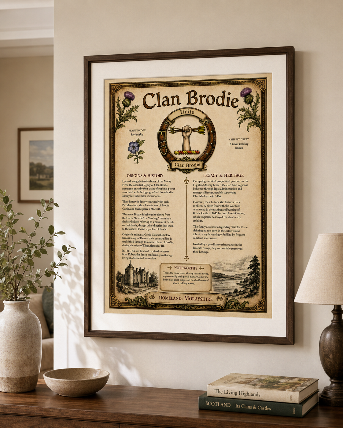 Scottish Clan Brodie Heritage Poster - Instant Digital Download