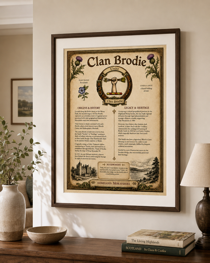 Scottish Clan Brodie Heritage Poster - Instant Digital Download
