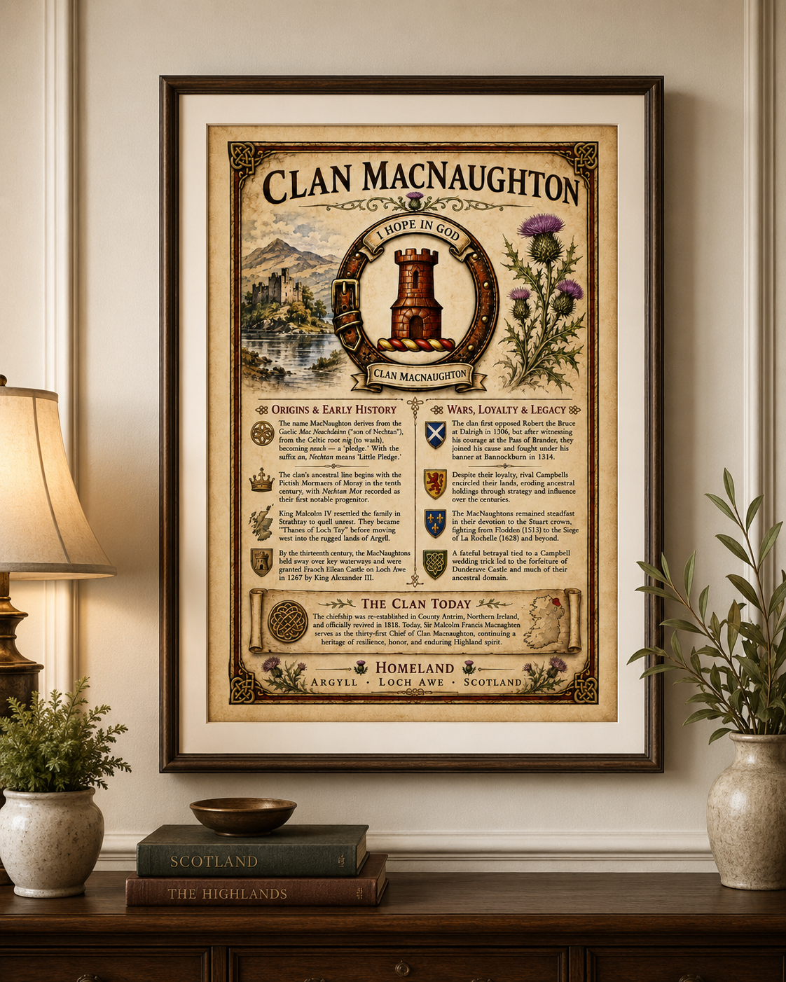 Scottish Clan MacNaughton Heritage Poster - Instant Digital Download