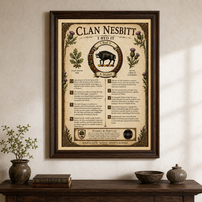 Scottish Clan Nesbitt Heritage Poster - Instant Digital Download