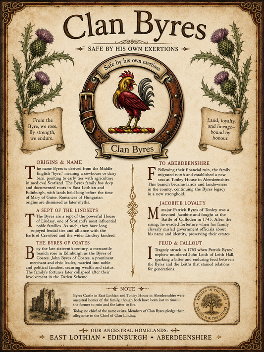 Scottish Clan Byres Heritage Poster - Instant Digital Download