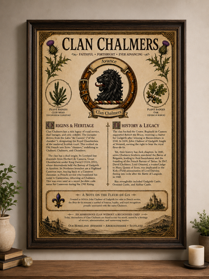 Scottish Clan Chalmers Heritage Poster - Instant Digital Download